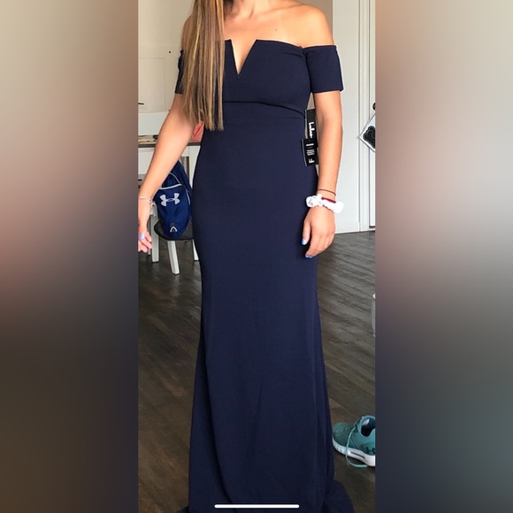 Navy blue lulus wedding guest dress size small - Picture 2 of 2